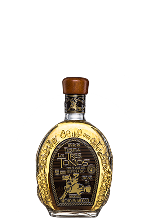 Traditional bottle of Tequila Tres Toños Reposado